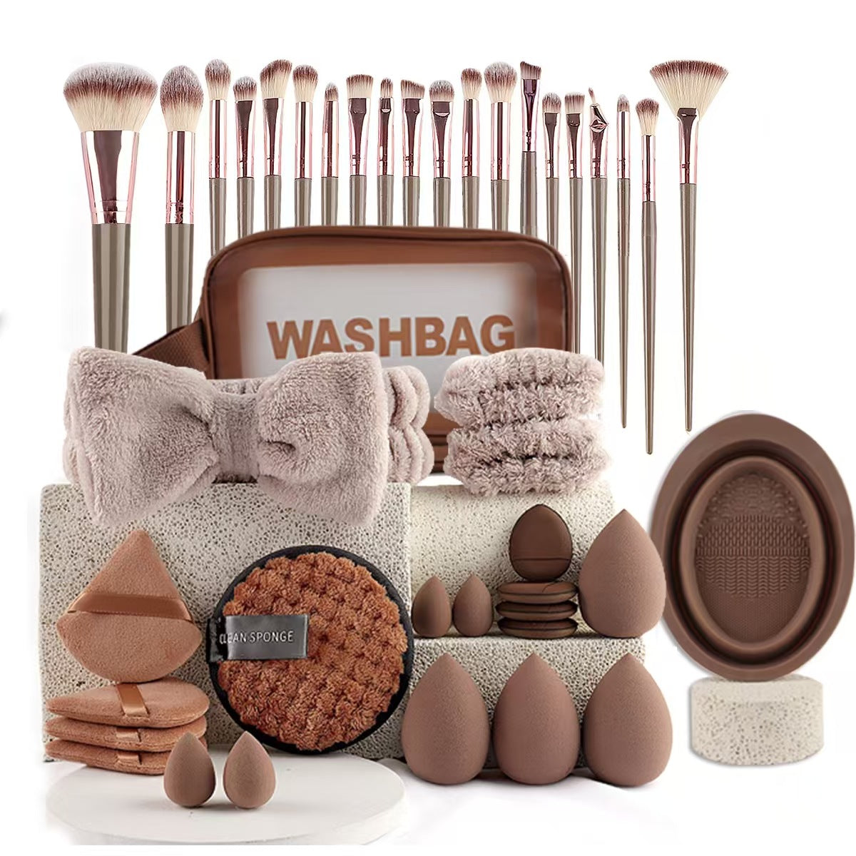 40pcs  Beauty Tools Major Combination Suit Face Wash Makeup Full Set
